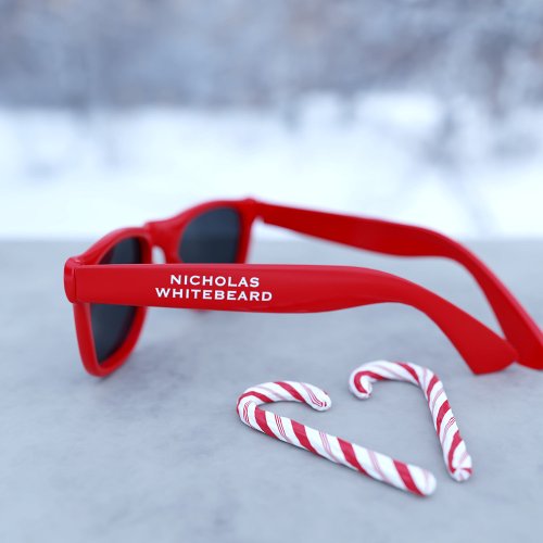 Professional Santa Claus Red Christmas Holiday Sunglasses