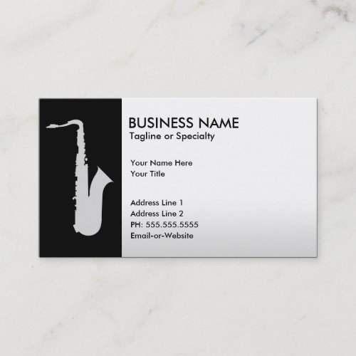 professional saxophone business cards