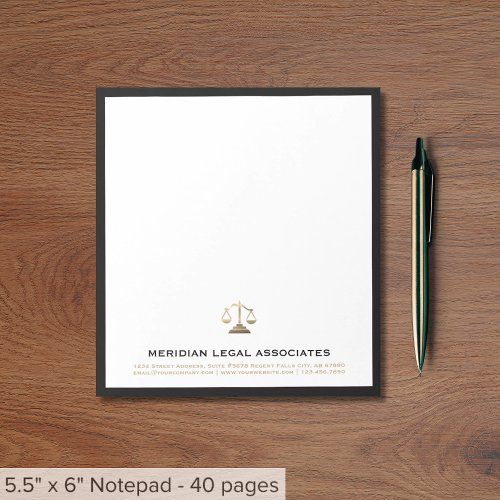 Professional Scales of Justice Notepad