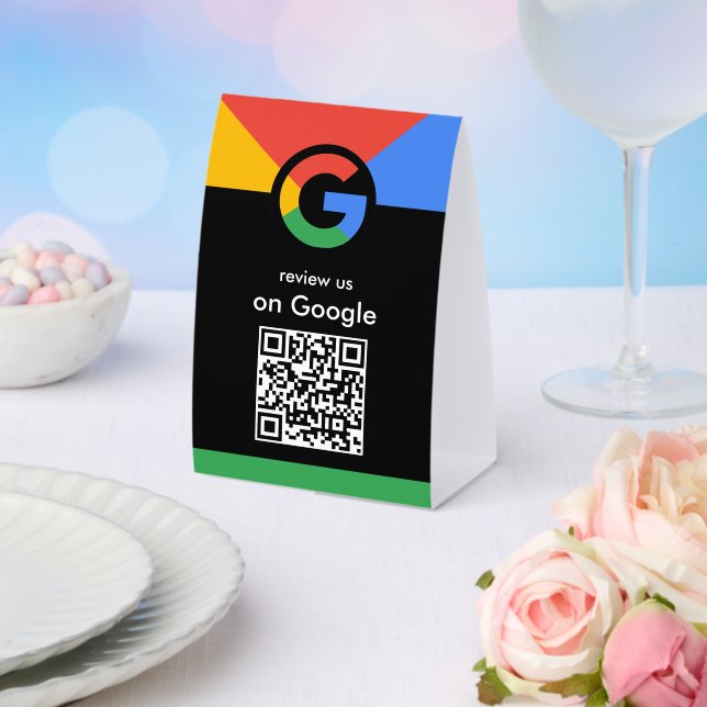 Professional Scan to Review Google QR Code Busines Paper Table Tent (Insitu(Wedding))