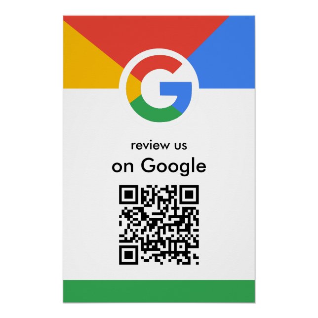 Professional Scan to Review Google QR Code Busines Poster (Front)