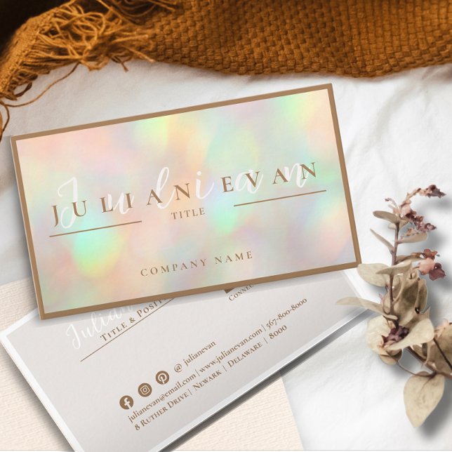 Professional Script Glitter Holographic Business Card (Creator Uploaded)