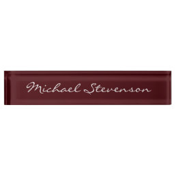 Professional Script Modern Red Business Nameplate