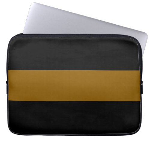 Professional Seamless Black Golden Brown Stripes Laptop Sleeve