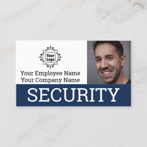 Professional Security Guard Photo ID Business Card