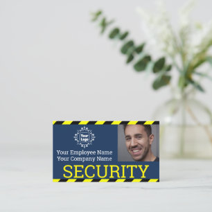 Professional Security Guard Photo ID Caution Business Card