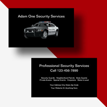 Professional Security Services Business Card by Luckyturtle at Zazzle
