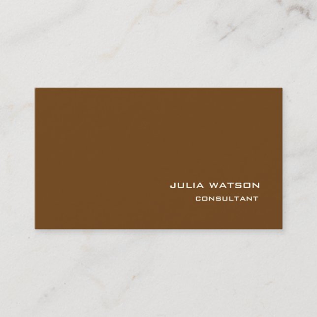Professional Sepia Brown Modern Trendy Style Business Card (Front)