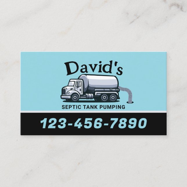 Professional Septic Tank Pumping Service Business Card (Front)