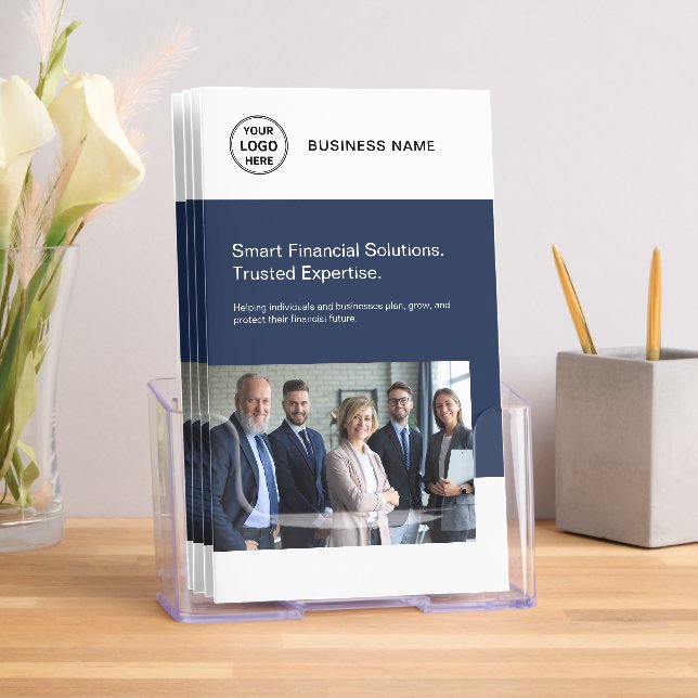 Professional Services Business Navy Blue Tri-Fold Brochure (Insitu)
