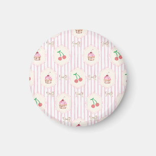 Professional Shabby chic Sweet fruits Pink stripes Magnet