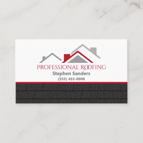 Professional Shingles Roofing Construction Company Business Card