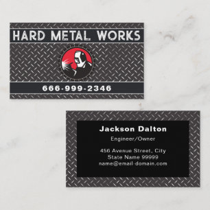 Professional Shiny Black Welding Metal Fabricator  Business Card