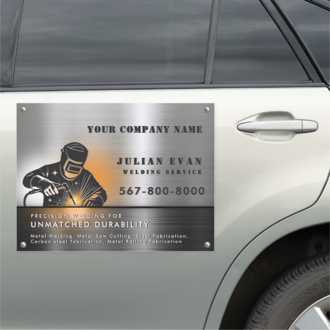Professional Shiny Black Welding Metal Fabricator  Car Magnet (In Situ)