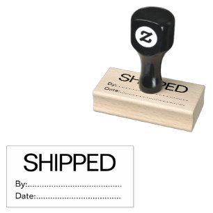Professional Shipped By Date Rubber Stamp