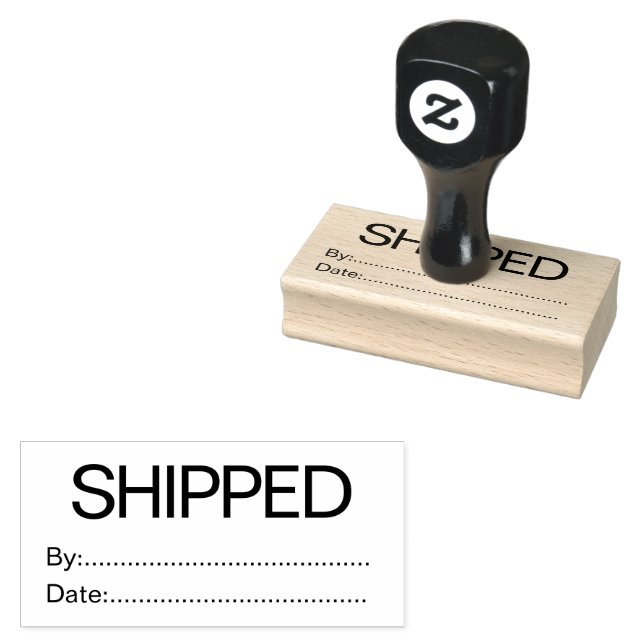 Professional Shipped By Date Rubber Stamp (Stamped)