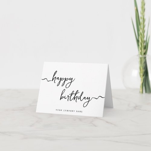 Professional Signature Script Corporate Birthday Card