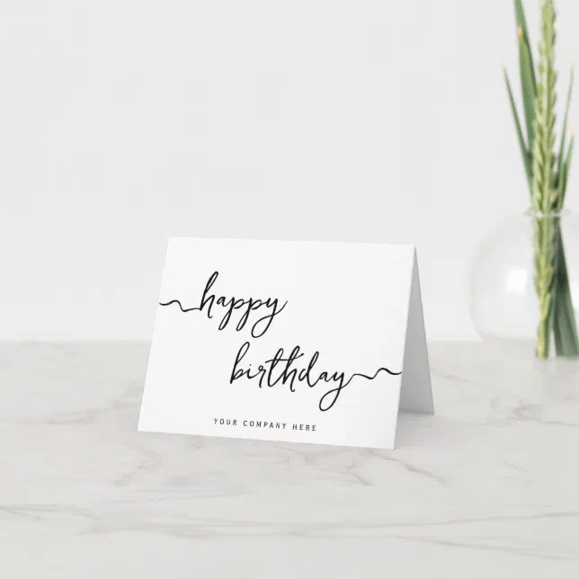 Professional Signature Script Corporate Birthday Card | Zazzle