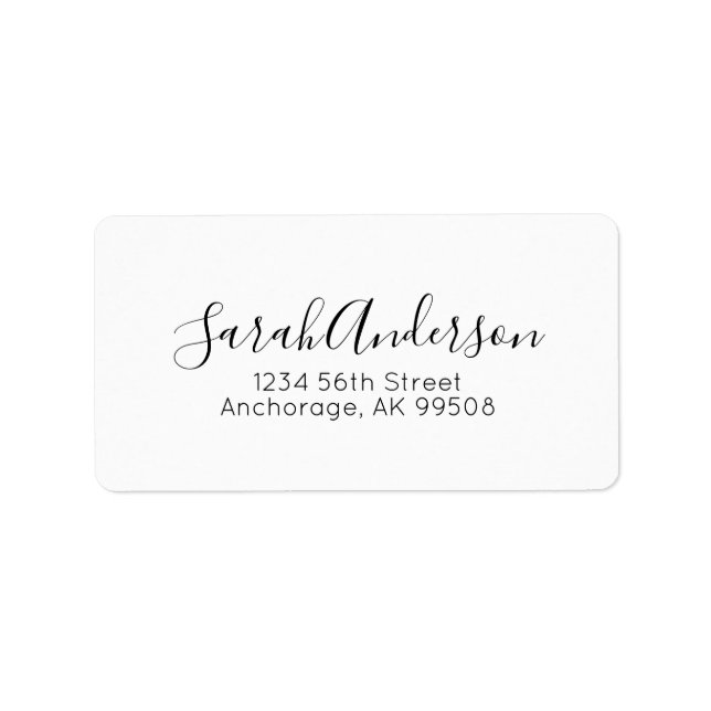 Professional Signature Script  Label (Front)