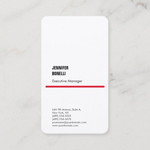 Professional silk minimalist modern red white business card