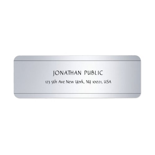 Professional Silver Elegant Modern Return Address Label