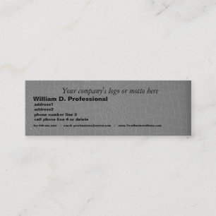 Professional Silver Gray Snakeskin Print Mini Business Card