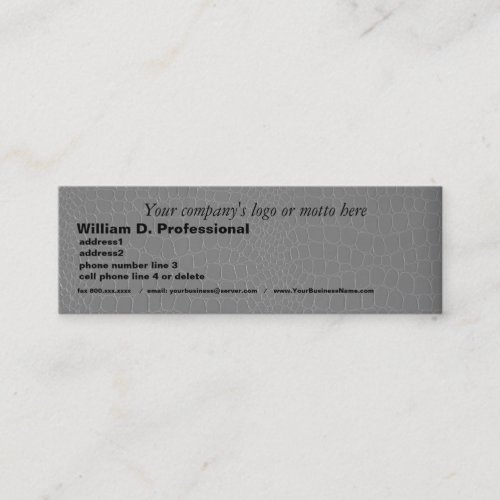 Professional Silver Gray Snakeskin Print Business Card Templates