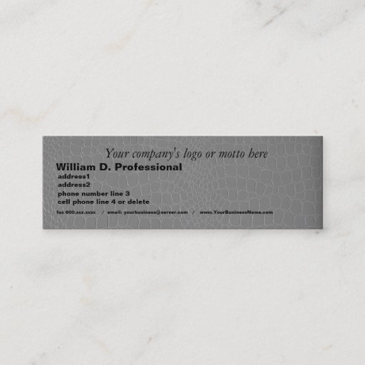 Customizable Professional Silver Gray Snakeskin Print Business Card Templates