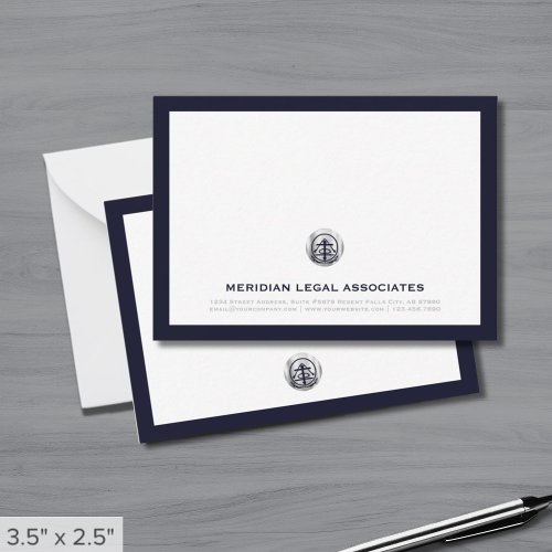 Professional Silver Logo Business Note Card