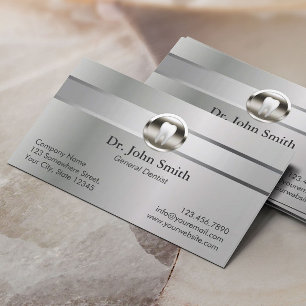 Professional Silver Metal Dental Appointment Card