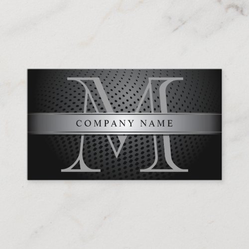 Professional Silver Monogram Business Card