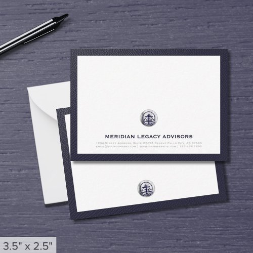 Professional Silver Seal Logo Business Note Card