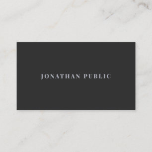 Professional Silver Text Template Dark Grey Business Card