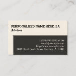 [ Thumbnail: Professional & Simple Advisor Business Card ]