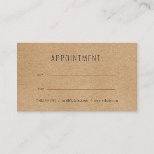Professional Simple Appointment Reminder Card