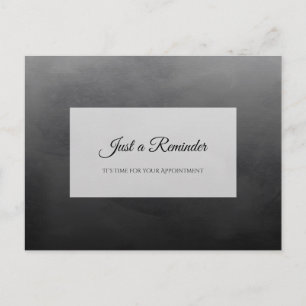 Professional Simple Black Appointment Reminder Postcard