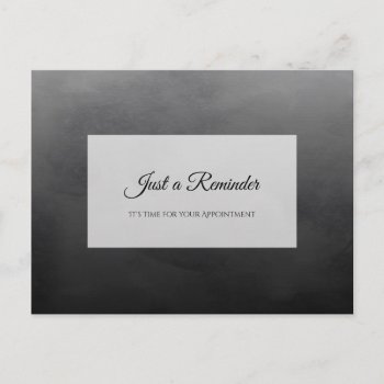 Professional Simple Black Appointment Reminder Postcard by GirlyBusinessCards at Zazzle