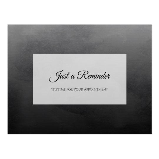 Professional Simple Black Appointment Reminder Postcard