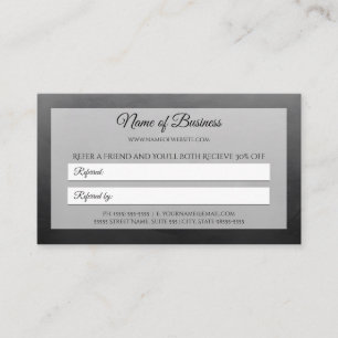 Professional Simple Black Friend Referral Card