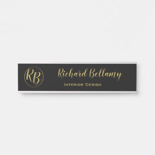 Professional Simple Black Gold _ Name Plate