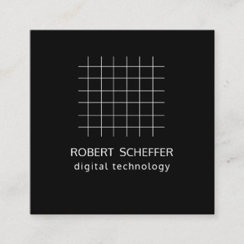Professional Simple Black Open Graph Space Grid Square Business Card by 911business at Zazzle