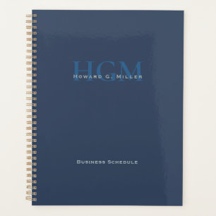 Professional Simple Blue 3 Letter Monogram Planner
