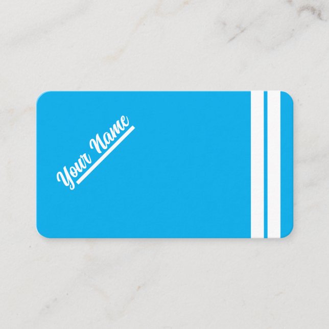 Professional Simple blue white Business Card (Front)