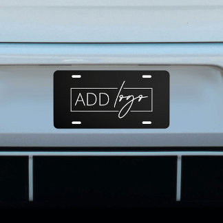Professional Simple Business Logo Branded Black License Plate