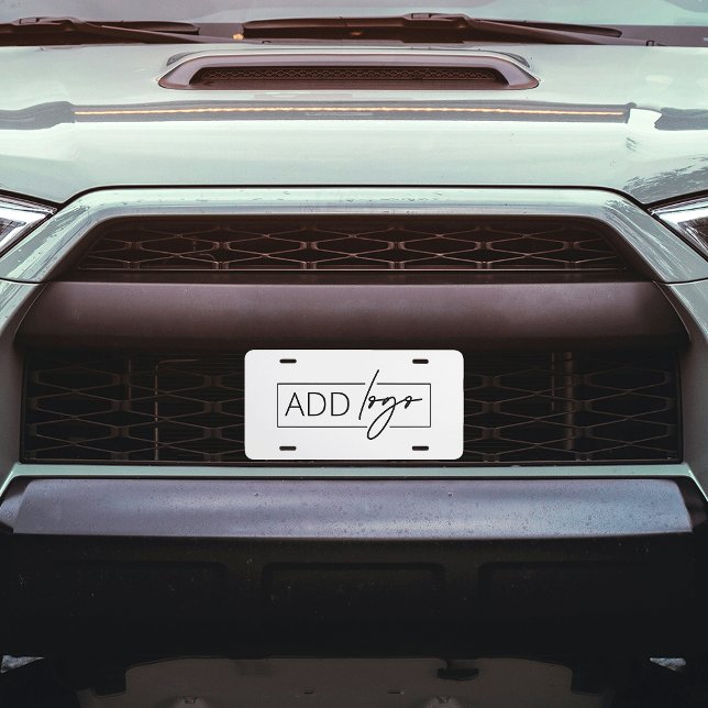 Professional Simple Business Logo Branded License Plate (Minimalist modern company logo license plate)