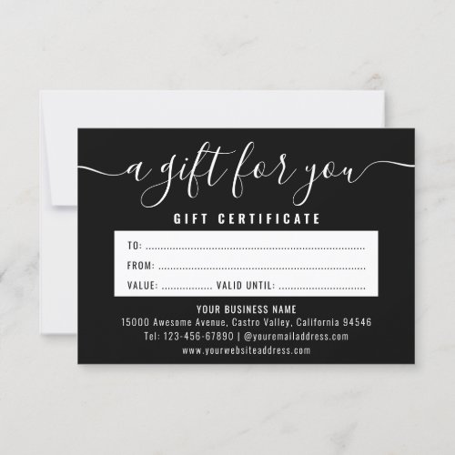 Professional Simple Business Logo Gift Certificate