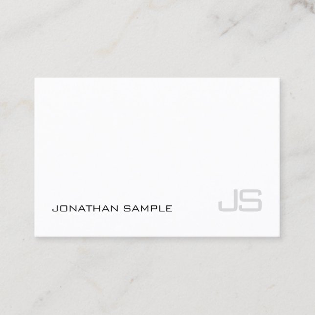 Professional Simple Chic Monogram Plain Luxury Business Card (Front)