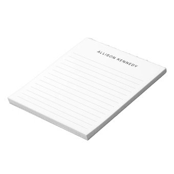 Professional Simple Classic Modern Basic Gray Notepad | Zazzle