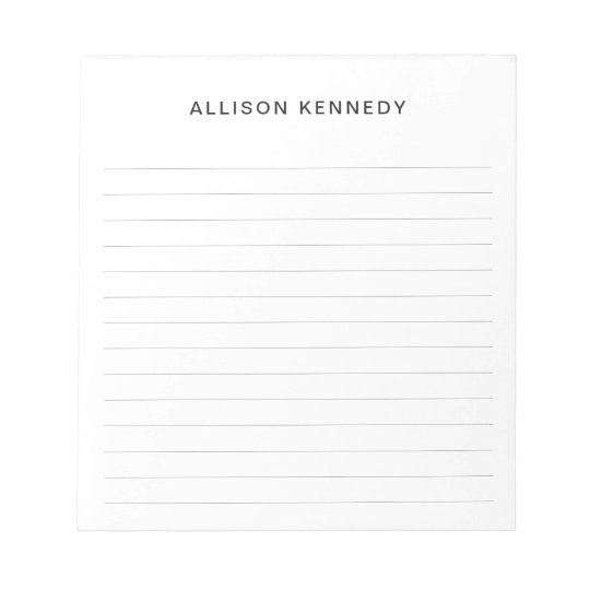 Professional Simple Classic Modern Basic Gray Notepad | Zazzle.com