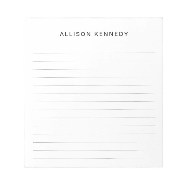 Professional Simple Classic Modern Basic Gray Notepad (Front)